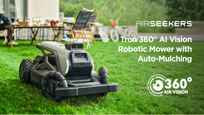 Tron 360° AI Vision Robotic Mower with Auto-Mulching