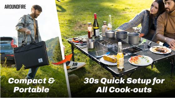 AroundFire: Most Portable Grill Table Fire Up Any Gathering