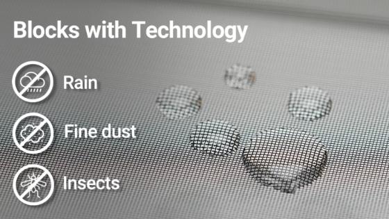 All-in-one COBWEB Window Screen blocks rain and 99% insects