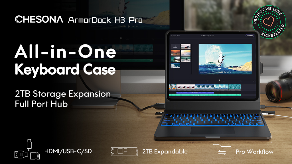 Chesona H3 Pro: 6-in-1 SSD Docking Keyboard Case for iPad