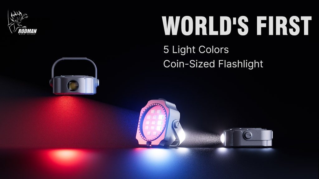 Coin-Sized Titanium Magnetic Flashlight with 5 Light Colors